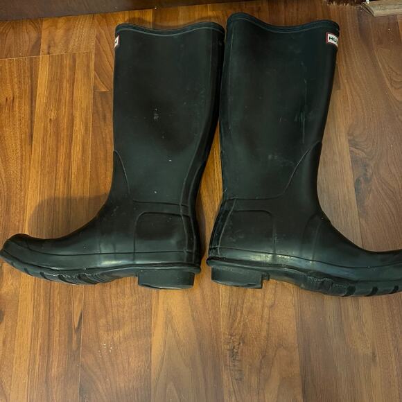 HUNTER Original Tall Rain Boots Black W23499 Size: 7M/8F - Picture 4 of 7